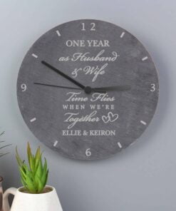Personalised Anniversary Slate Clock