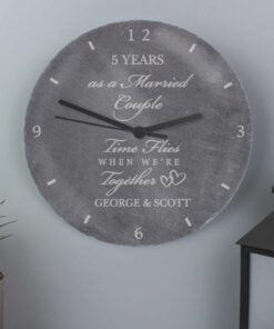 Personalised Anniversary Slate Clock