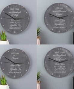 Personalised Anniversary Slate Clock