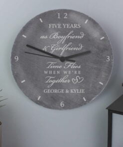 Personalised Anniversary Slate Clock