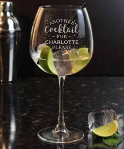 Personalised Another Cocktail Balloon Glass