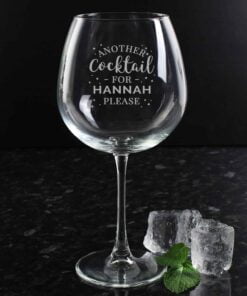 Personalised Another Cocktail Balloon Glass