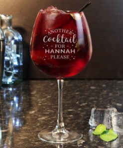 Personalised Another Cocktail Balloon Glass Stemware