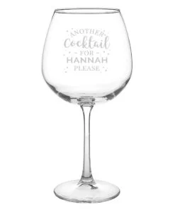Personalised Another Cocktail Balloon Glass
