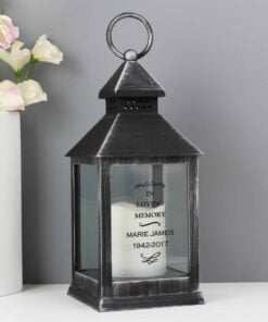 Personalised Antique Scroll Rustic Black Lantern