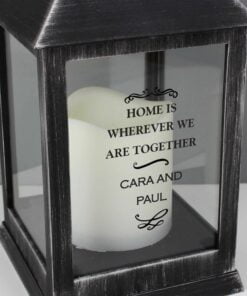 Personalised Antique Scroll Rustic Black Lantern