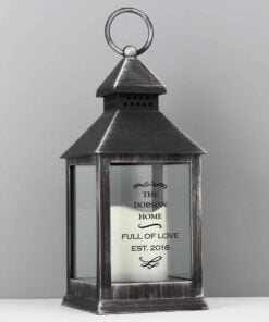 Personalised Antique Scroll Rustic Black Lantern