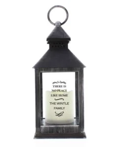 Personalised Antique Scroll Rustic Black Lantern