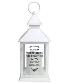 Personalised Antique Scroll White Lantern