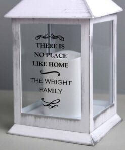Personalised Antique Scroll White Lantern