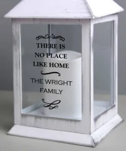 Personalised Antique Scroll White Lantern