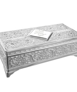 Personalised Antique Silver Plated Jewellery Box