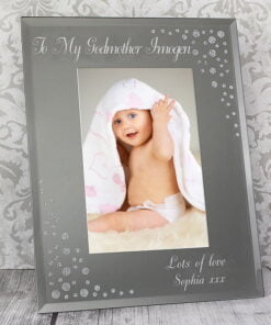 Personalised Any Message 4×6 Diamante Glass Photo Frame