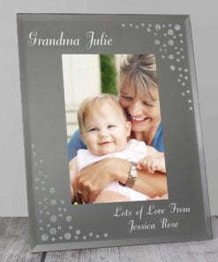 Personalised Any Message 4×6 Diamante Glass Photo Frame