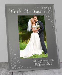 Personalised Any Message 4×6 Diamante Glass Photo Frame