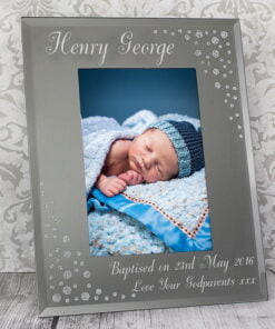 Personalised Any Message 4×6 Diamante Glass Photo Frame