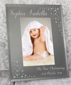 Personalised Any Message 4×6 Diamante Glass Photo Frame