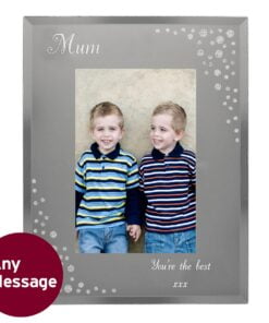 Personalised Any Message 4×6 Diamante Glass Photo Frame