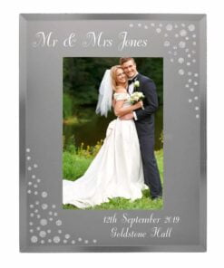 Personalised Any Message 4×6 Diamante Glass Photo Frame