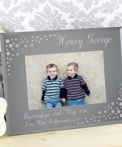 Personalised Any Message 6×4 Landscape Diamante Glass Photo Frame