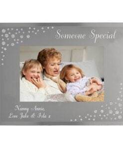 Personalised Any Message 6×4 Landscape Diamante Glass Photo Frame