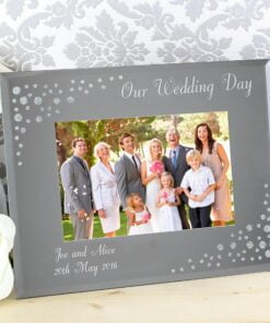 Personalised Any Message 6×4 Landscape Diamante Glass Photo Frame