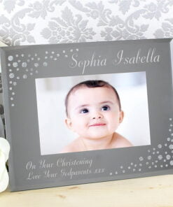 Personalised Any Message 6×4 Landscape Diamante Glass Photo Frame