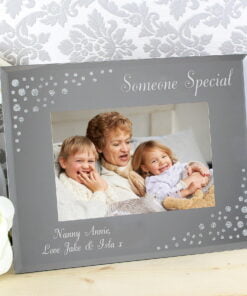 Personalised Any Message 6×4 Landscape Diamante Glass Photo Frame
