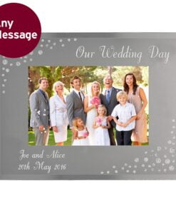 Personalised Any Message 6×4 Landscape Diamante Glass Photo Frame