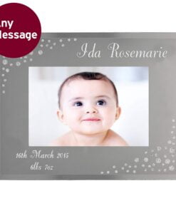 Personalised Any Message 6×4 Landscape Diamante Glass Photo Frame