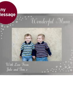 Personalised Any Message 6×4 Landscape Diamante Glass Photo Frame