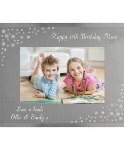 Personalised Any Message 6×4 Landscape Diamante Glass Photo Frame