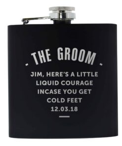 Personalised Any Message Black Hip Flask