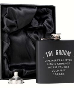 Personalised Any Message Black Hip Flask