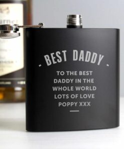 Personalised Any Message Black Hip Flask
