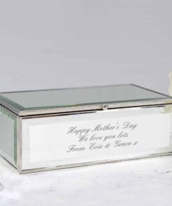Personalised Any Message Mirrored Jewellery Box