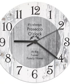 Personalised Any Message Shabby Chic Large Wooden Clock