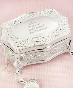Personalised Any Message Small Antique Trinket Box