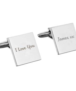 Personalised Any Message Square Cufflinks – 1 line