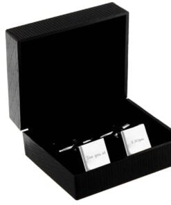 Personalised Any Message Square Cufflinks – 1 line
