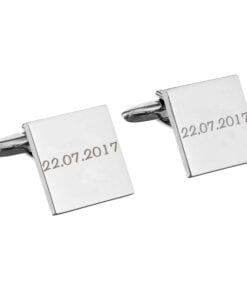 Personalised Any Message Square Cufflinks – 1 line