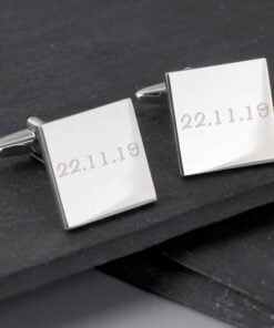 Personalised Any Message Square Cufflinks – 1 line