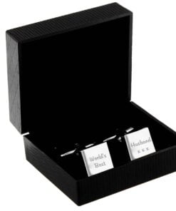 Personalised Any Message Square Cufflinks – 2 lines