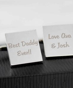 Personalised Any Message Square Cufflinks – 2 lines