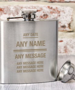 Personalised Any Message Stainless Steel Hip Flask