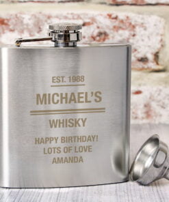 Personalised Any Message Stainless Steel Hip Flask