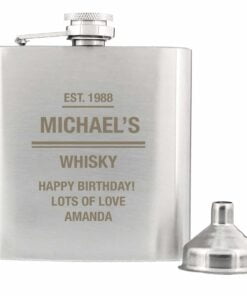 Personalised Any Message Stainless Steel Hip Flask