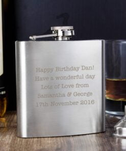 Personalised Any Message Stainless Steel Hip Flask