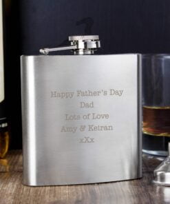 Personalised Any Message Stainless Steel Hip Flask