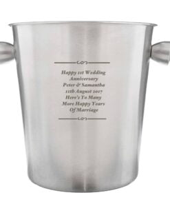 Personalised Any Message Stainless Steel Ice Bucket